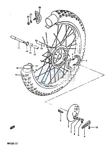 RM125 1983 drawing FRONT WHEEL