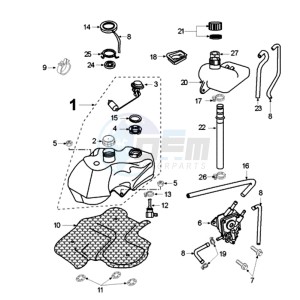 ELYSEO 125 FR drawing TANK AND FUEL PUMP