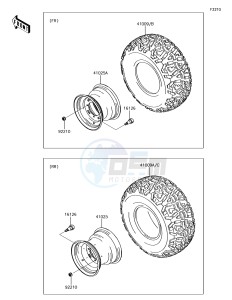 MULE SX 4x4 KAF400HJF EU drawing Tires