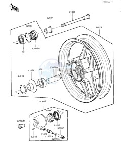 ZX 1000 A [NINJA 1000R] (A1-A2) [NINJA 1000R] drawing FRONT WHEEL_HUB