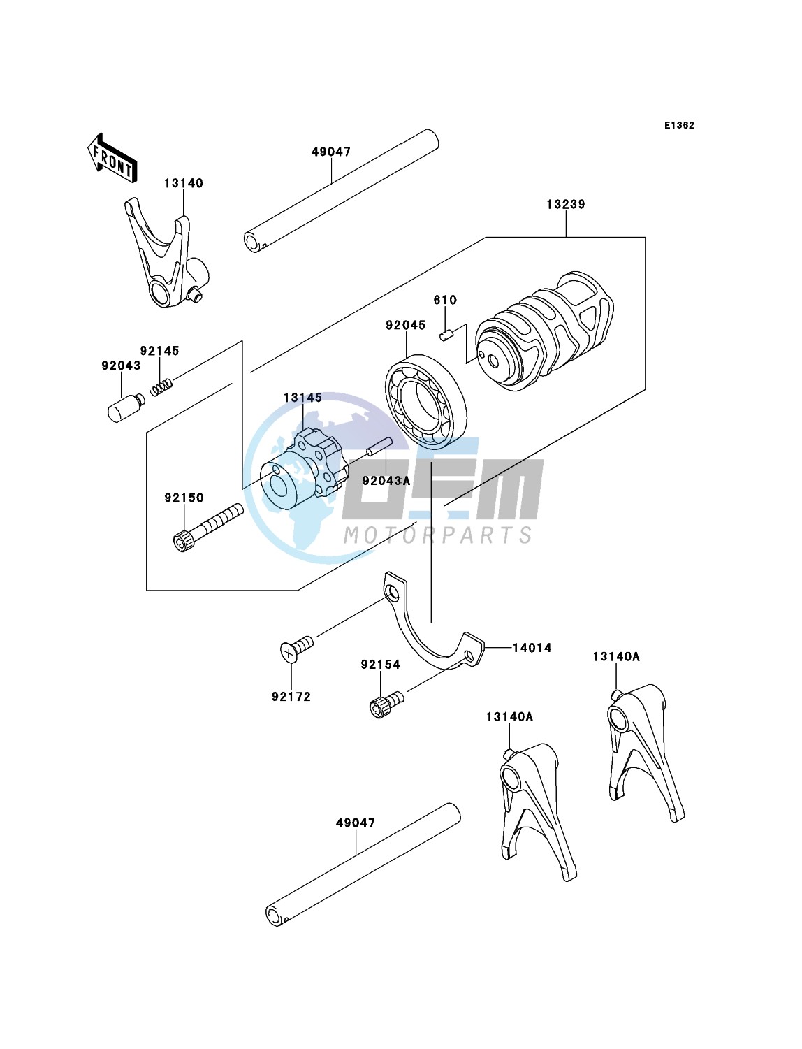 Gear Change Drum/Shift Fork(s)