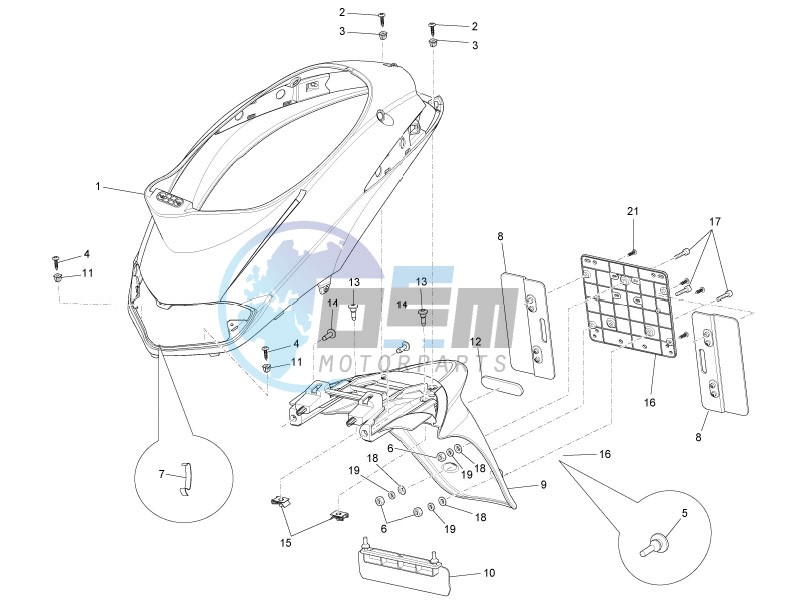 Rear cover - Splash guard