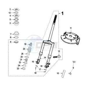 TKR SB2A BE drawing FRONT FORK / STEERINGHEAD