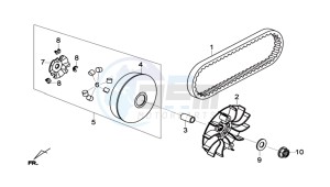 GTS 125I drawing CLUTCH / V BELT