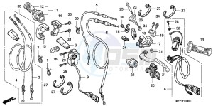 CRF450XB drawing HANDLE LEVER/ SWITCH/ CABLE