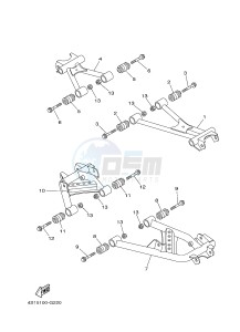 YFM450FWAD YFM45FGPHD GRIZZLY 450 IRS (1CTX 1CTY) drawing REAR ARM