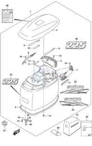 DF 225 drawing Engine Cover (Black)