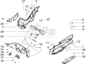 Beverly 500 2005-2006 drawing Central cover - Footrests