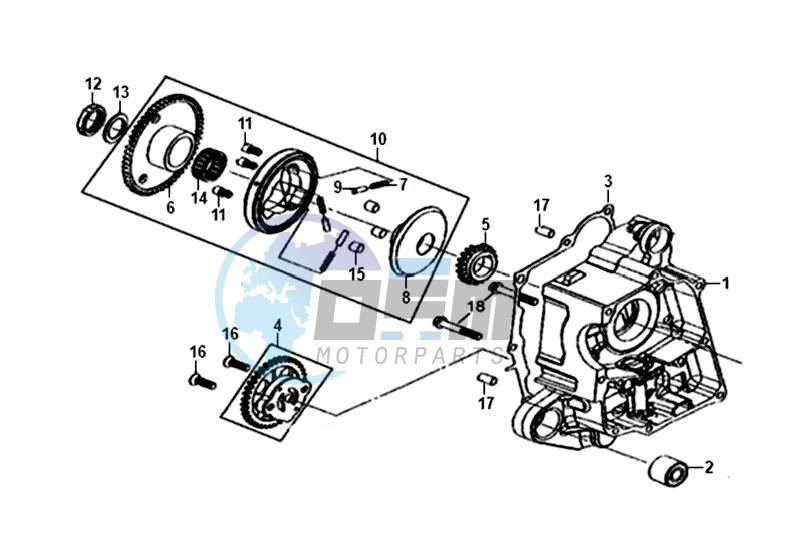 CRANKCASE DEEL RIGHT /  OIL PUMP