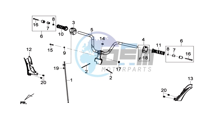 HANDLEBAR / BRAKE LEVERS CPL  L/R