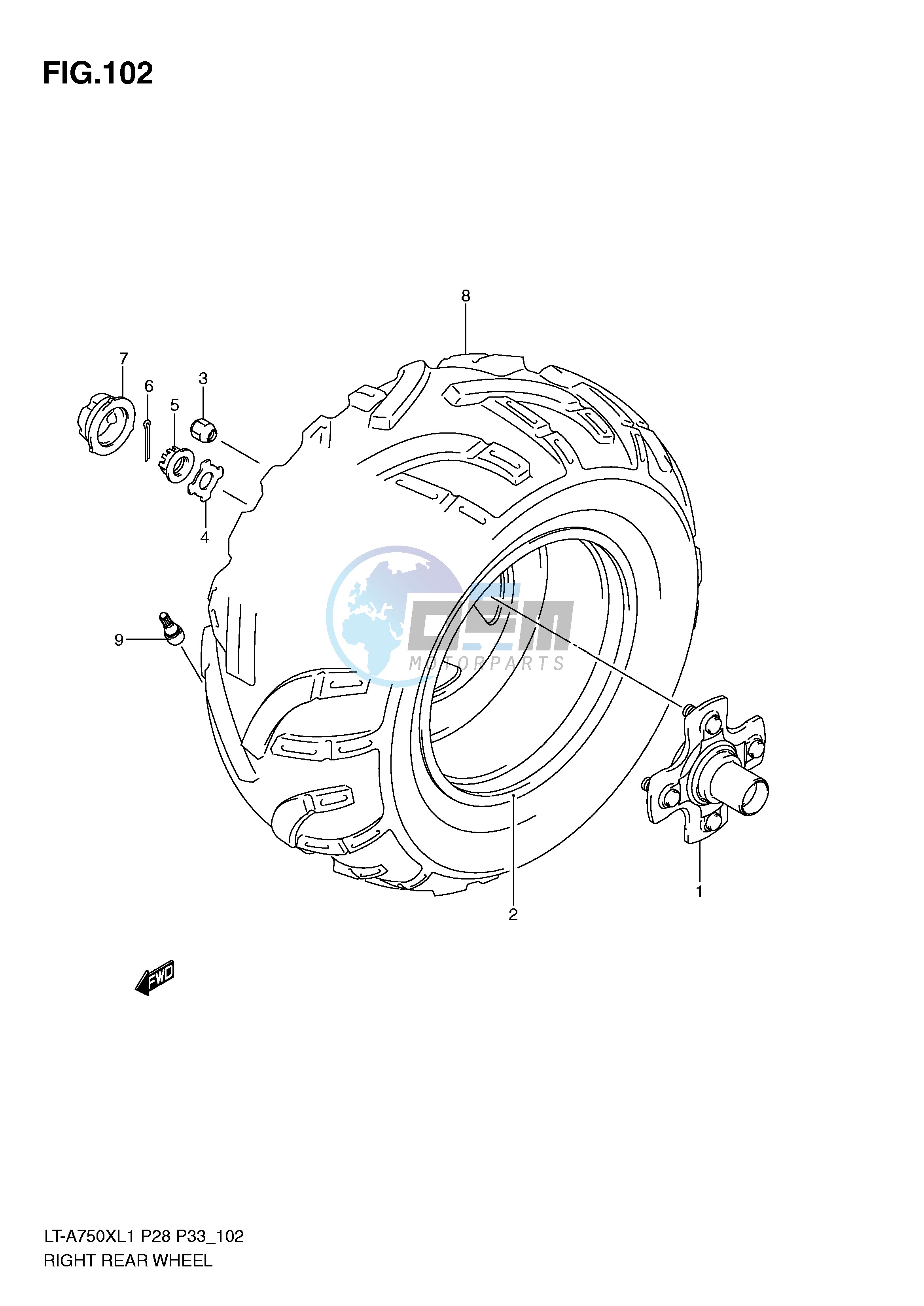 RIGHT REAR WHEEL (LT-A750XZL1 P33)