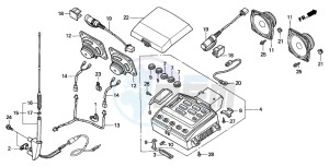 GL1500A GOLDWING ASPENCADE drawing RADIO CASSETTE