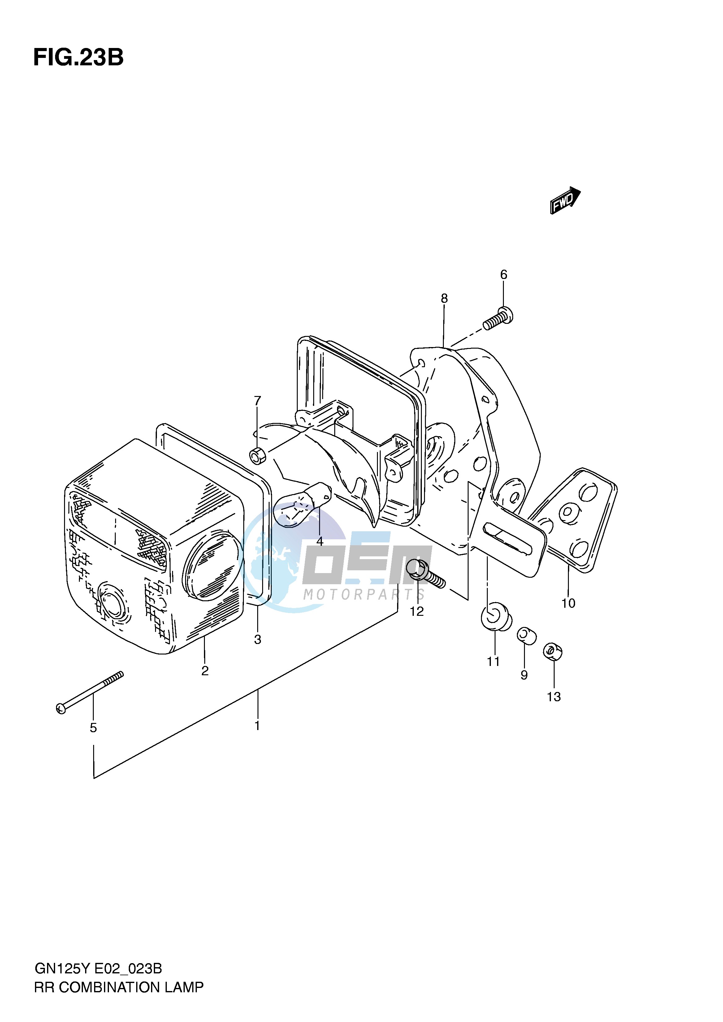 REAR COMBINATION LAMP (MODEL V W X E18,E22)