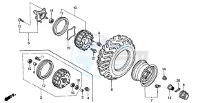 TRX350TE FOURTRAX 350 ES drawing FRONT WHEEL