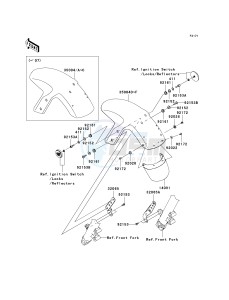 EX 650 A [NINJA 650R] (A6F-A8F) A7F drawing FRONT FENDER-- S- -