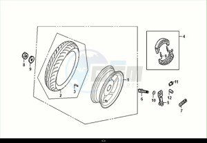 JET4 RX 125 (XE12W4-EU) (E5) (M1) drawing REAR WHEEL