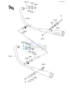 EX 305 B [GPZ 305] (B1) [GPZ 305] drawing MUFFLERS