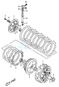 DR350 (V-W-X) drawing CLUTCH