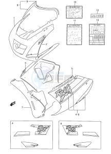 RGV250 (E24) drawing COWLING  BODY (MODEL R T)