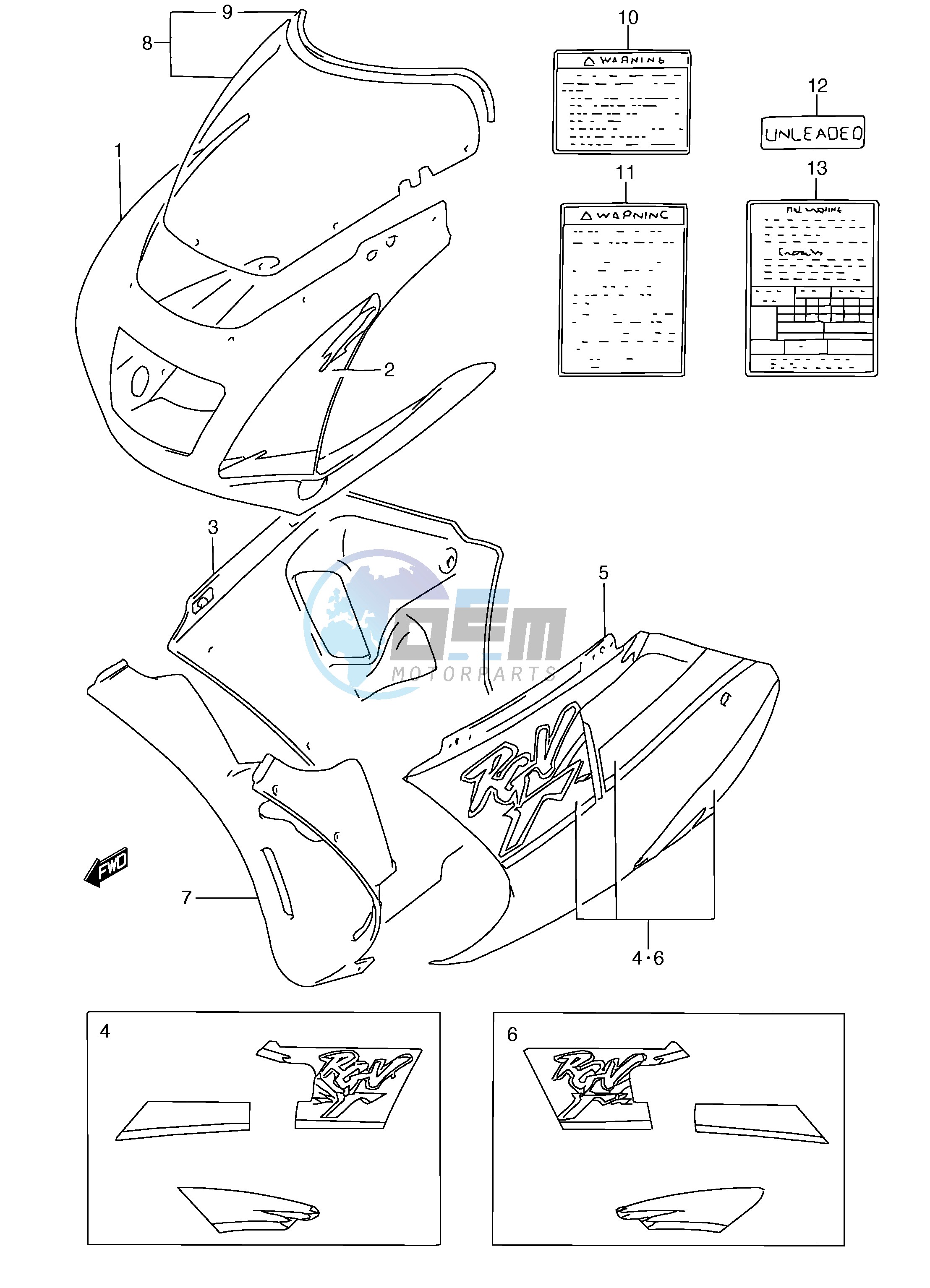 COWLING  BODY (MODEL R T)