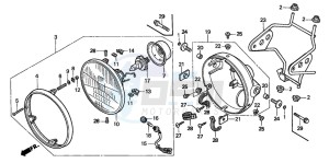 CB600F HORNET drawing HEADLIGHT (1)