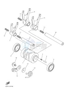 YZ250FX (B297 B298 B299 B299 B29A) drawing SHIFT CAM & FORK