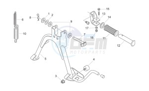 Scarabeo 50 2t (eng. Minarelli) drawing Foot rests - Lateral stand