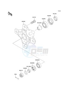 KSV 700 B [KFX 700] (B6F-B9F) B9F drawing FRONT HUB