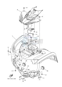 YFM300 RAPTOR 300 (1SC1) drawing FRONT FENDER