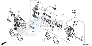 CB650FAH 2ED - (2ED) drawing FRONT BRAKE CALIPER (2)