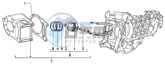 Cylinder-piston-wrist pin assy