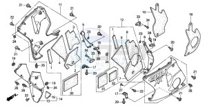 CBR1100XX SUPER BLACKBIRD drawing LOWER COWL