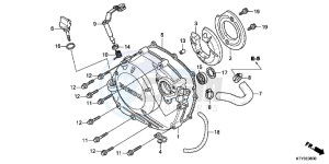 CBR125RTD CBR125RT UK - (E) drawing RIGHT CRANKCASE COVER