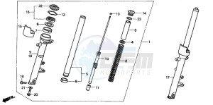 CB900F CB900 HORNET drawing FRONT FORK (CB900F2/3)