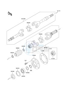 KAF 620 E [MULE 3010 4X4] (E1-E5) [MULE 3010 4X4] drawing DRIVE SHAFT-REAR-- KAF620-E4_E5- -