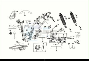 X'PRO 50 (XE05W4-EU) (E5) (M1) drawing FRAME BODY - ENGINE MOUNT