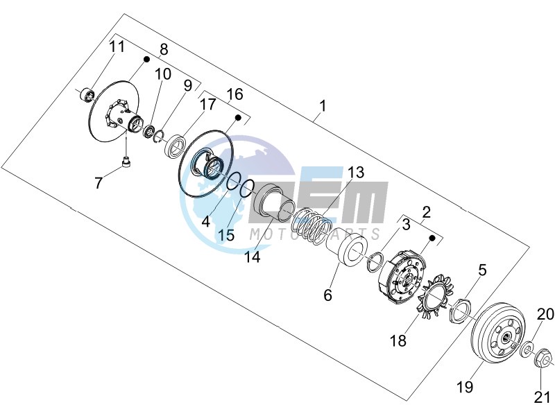 Driven pulley