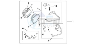 VFR800A9 Europe Direct - (ED / ABS MME) drawing 35 LITRE PANNIER KIT SWORD SILVER MET