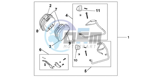 35 LITRE PANNIER KIT SWORD SILVER MET