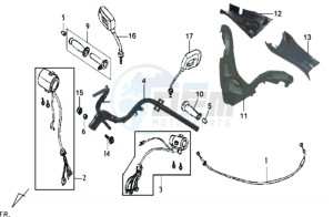 JOYRIDE 125 drawing HANDLEBAR / MIRRORS / COWLING