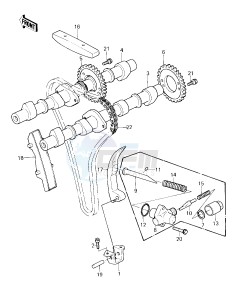 KZ 550 C [LTD] (C1-C2) [LTD] drawing CAMSHAFTS_CHAIN_TENSIONER -- 80-81 C1_C2- -