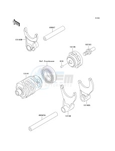 KX 250 R (R6F-R7F) R7F drawing GEAR CHANGE DRUM_SHIFT FORK-- S- -