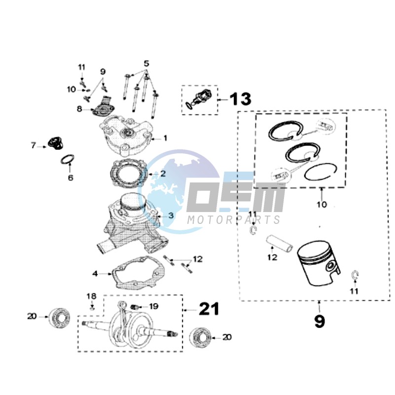 CRANKSHAFT AND CYLINDER