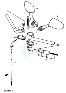 GSX-R1100 (K-L) drawing HANDLEBAR (MODEL K)