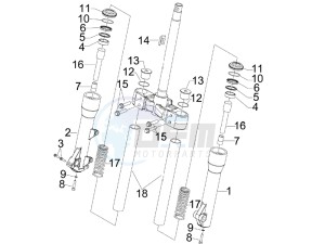 Beverly 400 ie e3 drawing Fork components (Kayaba)