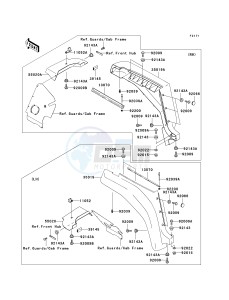 KAF 620 H [MULE 3010 4X4 HARDWOODS GREEN HD] (H6F-H8F) H6F drawing FRONT FENDER-- S- -