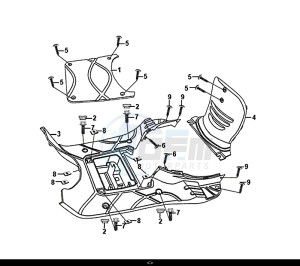 FIDDLE II 50 (25 KM/H) (AF05W4-NL) (E4) (L8-M0) drawing FLOOR PANEL CENTER COVER