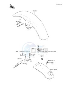 KZ 750 F [LTD SHAFT] (F1) [LTD SHAFT] drawing FENDERS