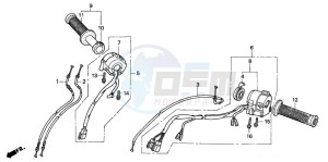 VFR750F drawing SWITCH/CABLE