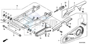 CB1100CAH UK - (E) drawing SWINGARM (CB1100CA/ CAD/ TA/ TAD)